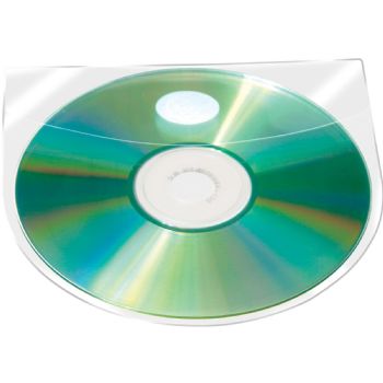 Selvklæbende CD / DVD lommer med flap, Q-Connect, 1 pk. á 10 stk