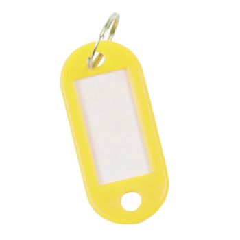 Nøglevedhæng i plast med ring 10 stk., gul