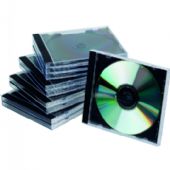 CD/DVD Jewel Case Q-Connect, sort/klar, 10 stk