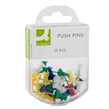 Kortnåle / Push-pin æske med 25 stk. i assorterede farver