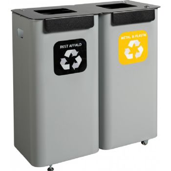 WhiteLabel Modulspande affaldssortering 2x70L