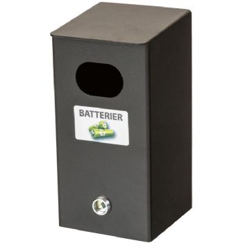 WhiteLabel Batteriboks m/lås t/brugte batterier sort