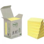 Post-It Recycled 653 notes 38x51mm gul 6 blokke