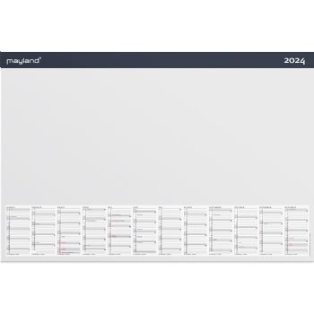 Mayland 2024 24137000 skriveunderlag m/årskalender 40x60cm hvid
