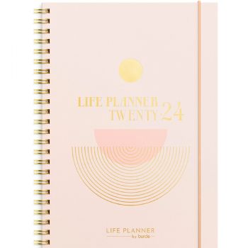 Burde 2024 24227400 Life Planner ugekalender A5 21,5x16cm pink