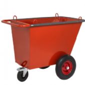 Kongamek affaldsvogn m/punkterfrie hjul 1310x720x1000mm 400L rød