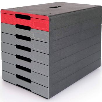 Durable Idealbox skuffekabinet A4 grå/rød