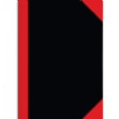 Rhino Kina notesbog 70g linjeret A4 sort/rød