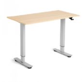 Hæve-sænkebord Flexidesk, Eg 1200x600 mm 2-ben/Alugrå