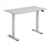 Hæve-sænkebord Flexidesk, Lysgrå 1200x600 mm 2-ben/Alugrå
