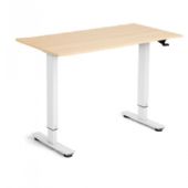 Hæve-sænkebord Flexidesk, Eg 1200x600 mm 2-ben/Hvid