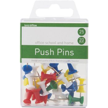 BNT Push Pins assorterede farver 25stk