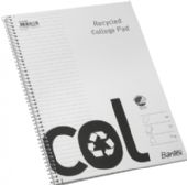 Bantex col collgege pad recycled A4+ ruled