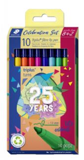 Fiberpen Triplus Color 1,0 25 år ass (8+2)