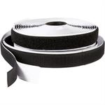 Selvklæbende burretape velcro (Hook) 25 mm 25 meter sort