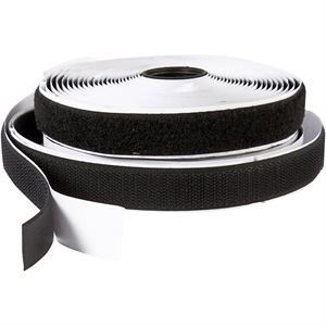 Selvklæbende burretape / velcrobånd (Loop), 25 mm, 25 meter, sort